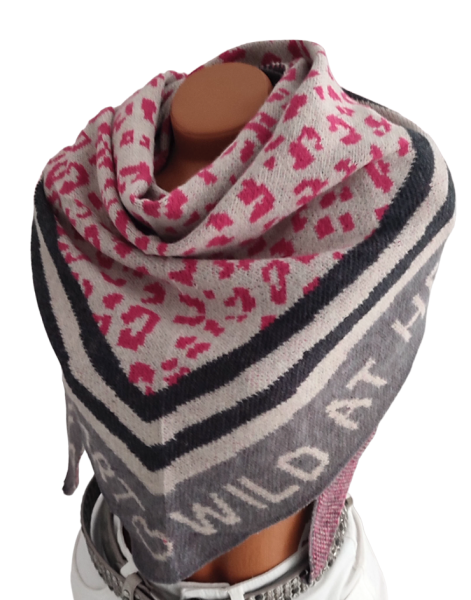 Damen Schal Winter Zipfel Tuch kuschelweich made in Italy pink grau 3